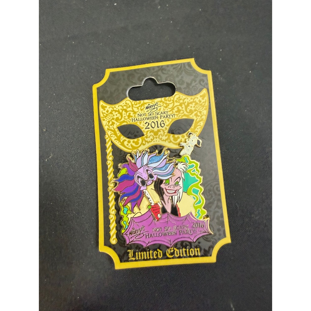 Disney Pin Cruella De Vil MNSSHP 2016 New Limited Edition Slider Mask